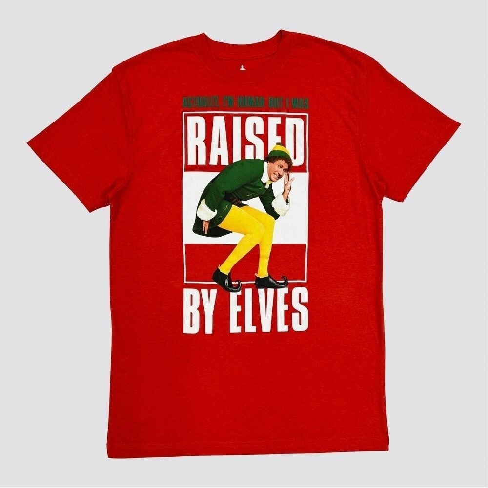 Men's Elf Short Sleeve Graphic‎ T-Shirt, Christmas, Red, Size XL, NWT